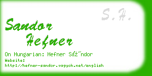 sandor hefner business card